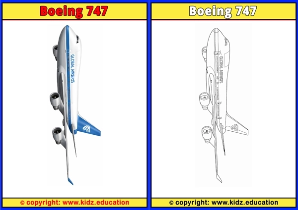 Boeing 747 - Printable Coloring Page for Kids