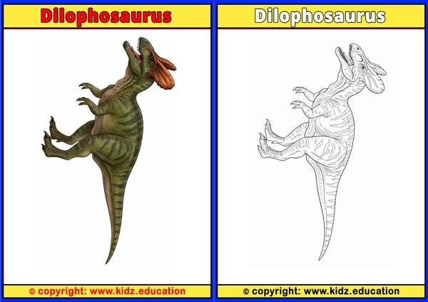 Dilophosaurus - Printable Coloring Page for Kids