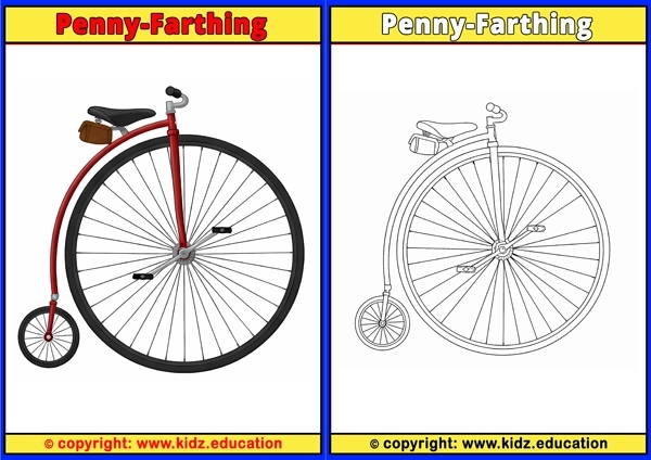 Penny-farthing - Printable Coloring Page for Kids