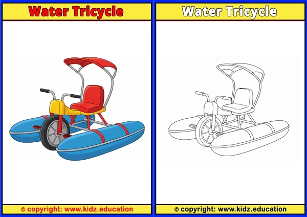 Water Tricycle - Printable Coloring Page for Kids