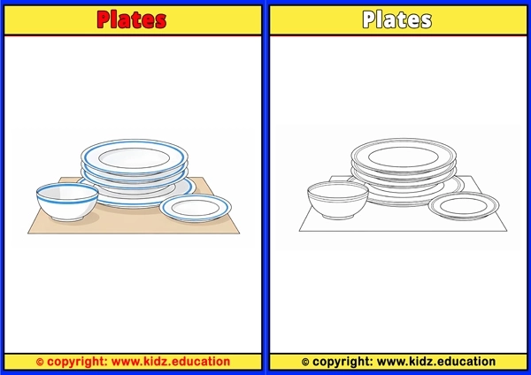 Plates - Printable Coloring Page for Kids
