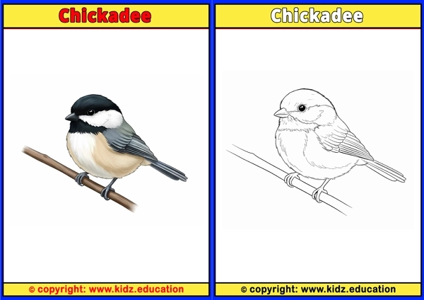 Chickadee - Printable Coloring Page for Kids