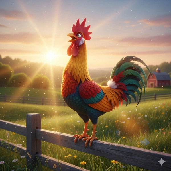 Cock-a-Doodle-Doo - Nursery Rhymes for Kids in English (Full Lyrics)