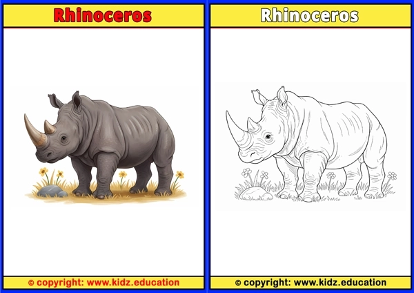 Rhinoceros - Printable Coloring Page for Kids