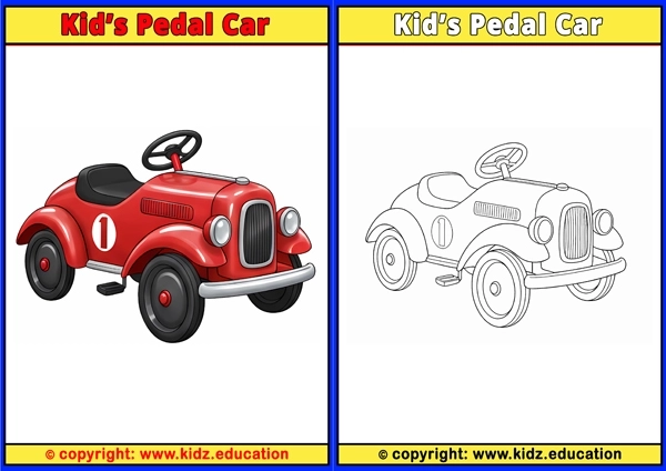 Kid?s Pedal Car - Printable Coloring Page for Kids