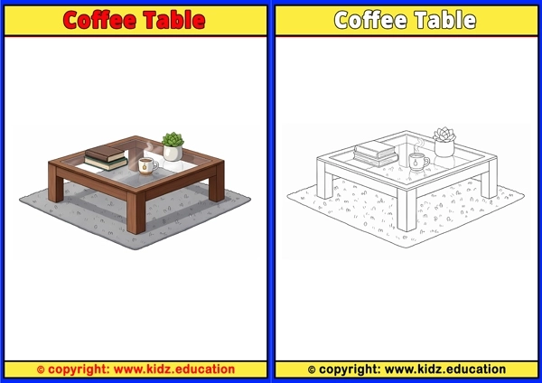 Coffee Table - Printable Coloring Page for Kids