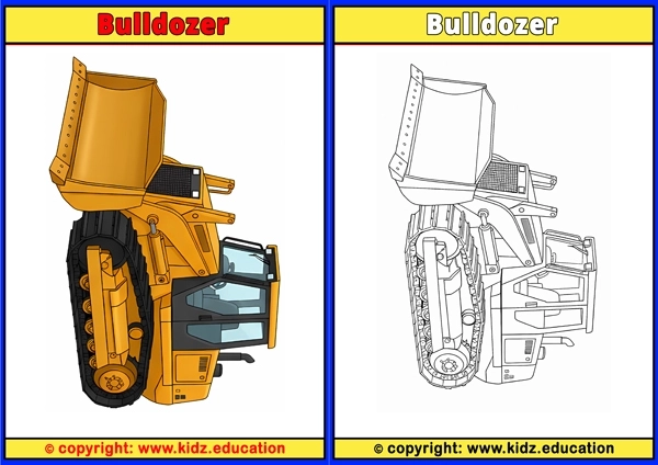 Bulldozer - Printable Coloring Page for Kids