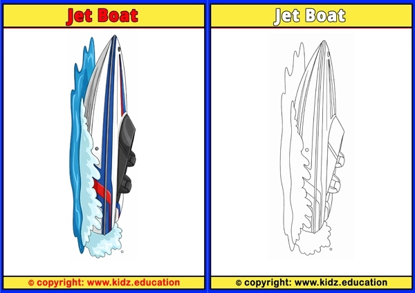 Jet Boat - Printable Coloring Page for Kids