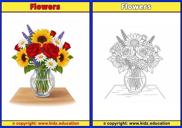 Flowers - Printable Coloring Page for Kids