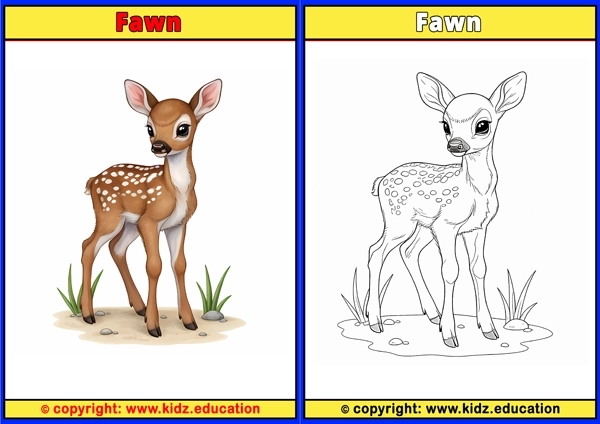Fawn - Printable Coloring Page for Kids