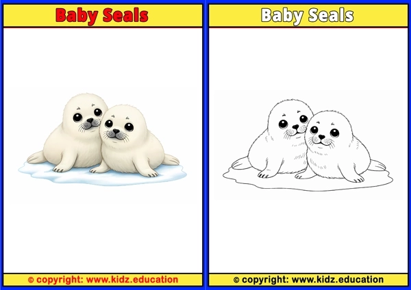 Baby Seals - Printable Coloring Page for Kids
