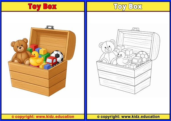 Toy Box - Printable Coloring Page for Kids