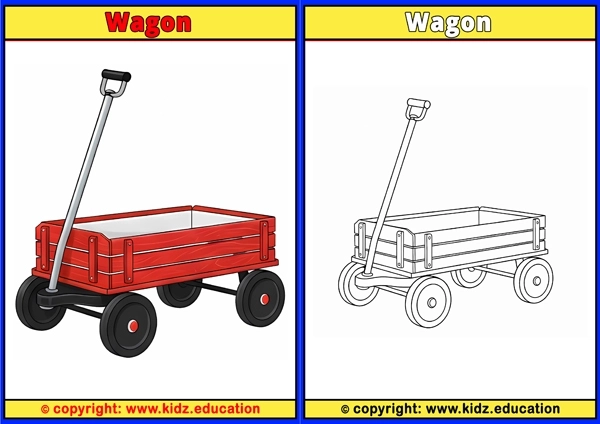 Wagon - Printable Coloring Page for Kids