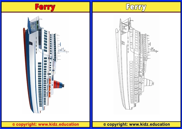 Ferry - Printable Coloring Page for Kids