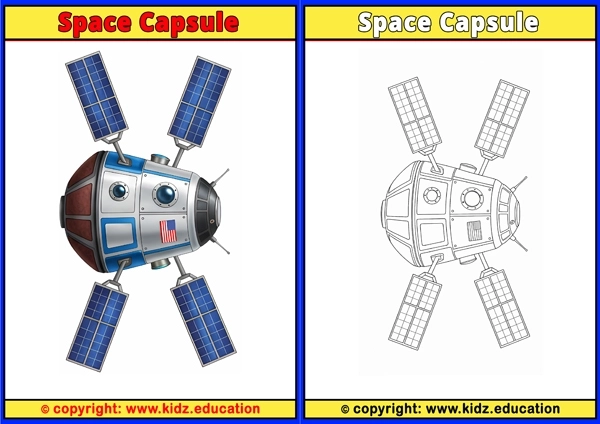 Space Capsule - Printable Coloring Page for Kids