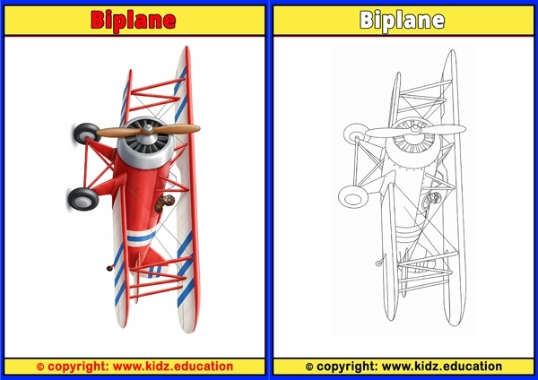 Biplane - Printable Coloring Page for Kids