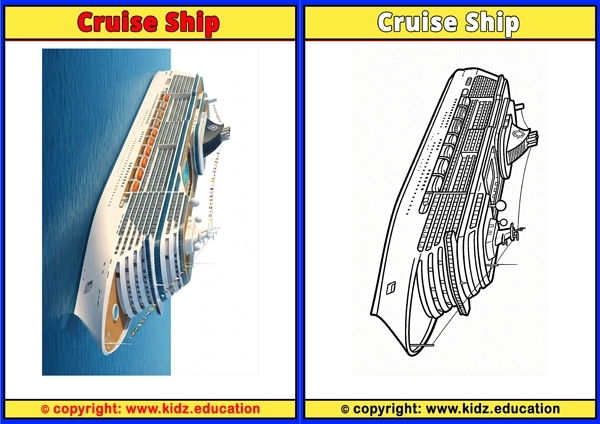 Cruise Ship - Printable Coloring Page for Kids