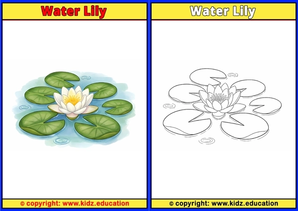 Water Lily - Printable Coloring Page for Kids