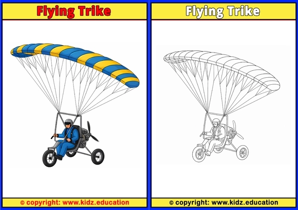 Flying Trike - Printable Coloring Page for Kids