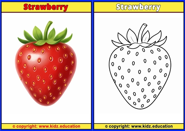 Strawberry - Printable Coloring Page for Kids