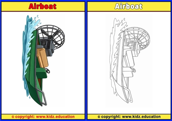 Airboat - Printable Coloring Page for Kids