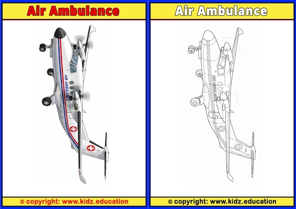 Air Ambulance - Printable Coloring Page for Kids