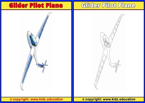 Glider Pilot Plane - Printable Coloring Page for Kids