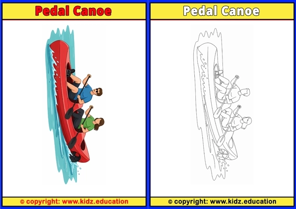 Pedal Canoe - Printable Coloring Page for Kids