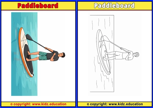 Paddleboard - Printable Coloring Page for Kids