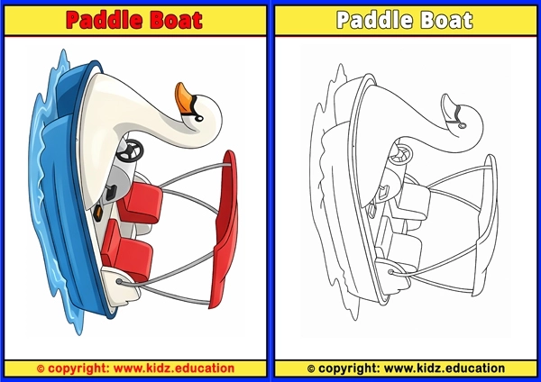 Paddle Boat - Printable Coloring Page for Kids