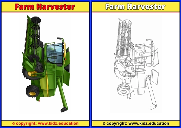 Farm Harvester - Printable Coloring Page for Kids