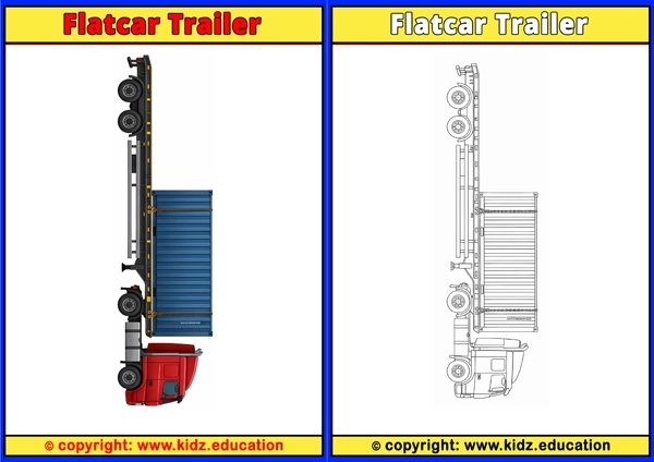 Flatcar Trailer - Printable Coloring Page for Kids