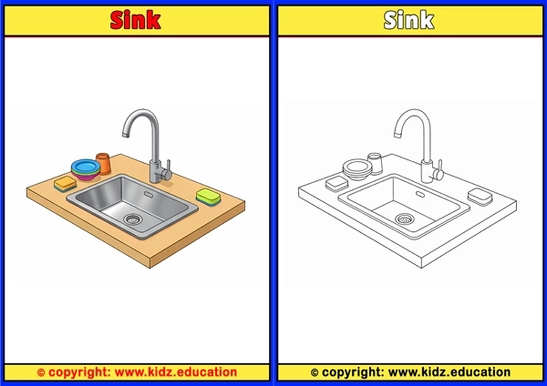 Sink - Printable Coloring Page for Kids