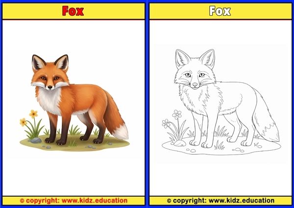 Fox - Printable Coloring Page for Kids