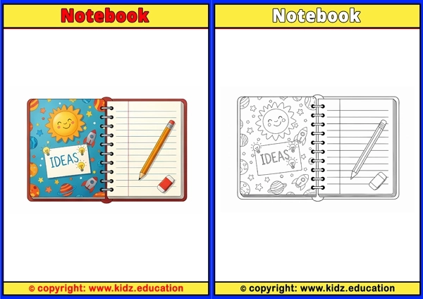 Notebook - Printable Coloring Page for Kids