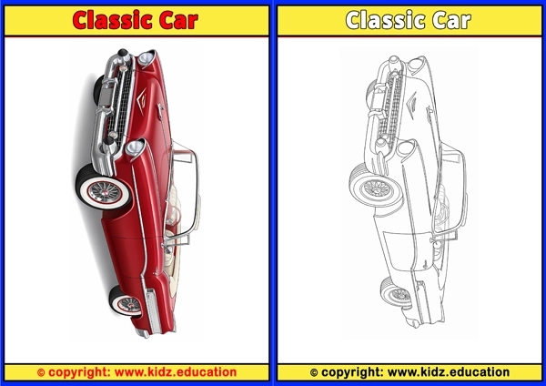 Classic Car - Printable Coloring Page for Kids