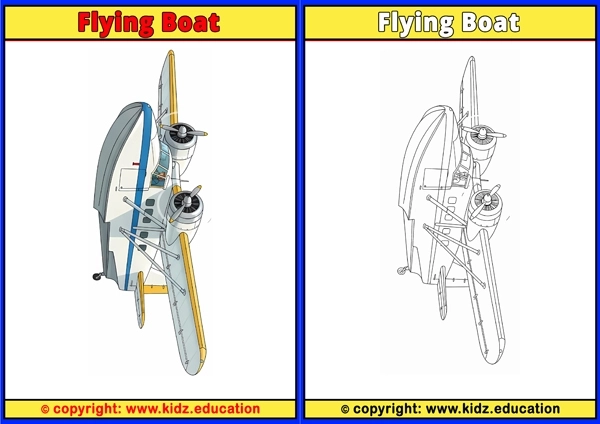 Flying Boat - Printable Coloring Page for Kids