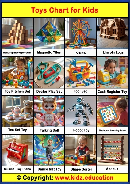 Toys Chart - 2 | Printable Educational Chart for Kids