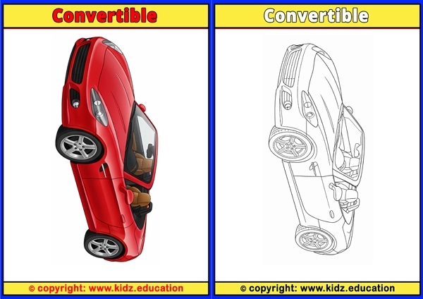 Convertible - Printable Coloring Page for Kids