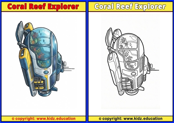 Coral Reef Explorer - Printable Coloring Page for Kids