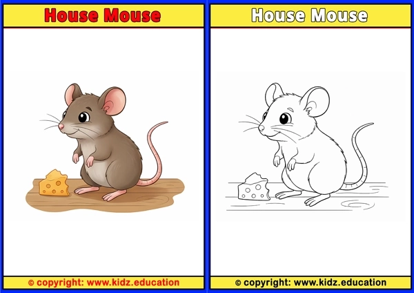 House Mouse - Printable Coloring Page for Kids