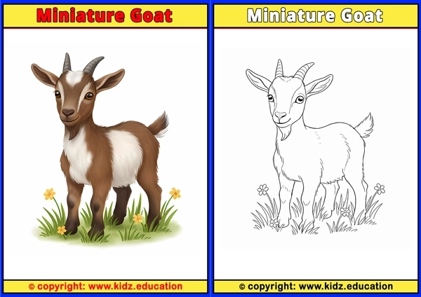Miniature Goat - Printable Coloring Page for Kids