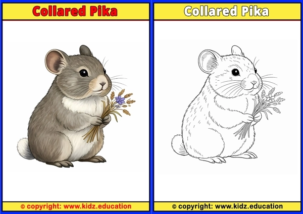 Collared Pika - Printable Coloring Page for Kids