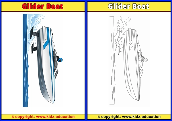 Glider Boat - Printable Coloring Page for Kids