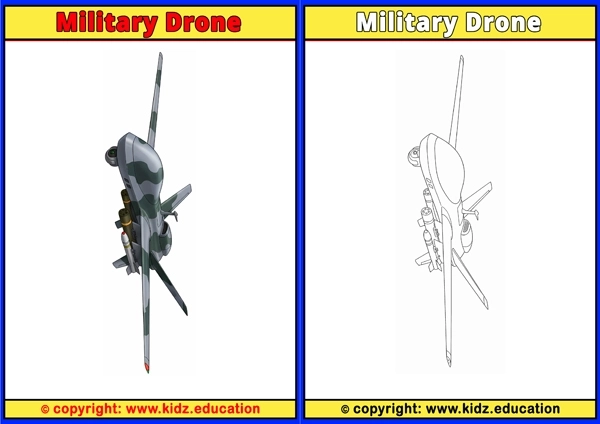 Military Drone - Printable Coloring Page for Kids
