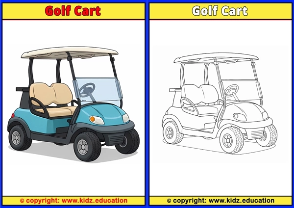 Golf Cart - Printable Coloring Page for Kids