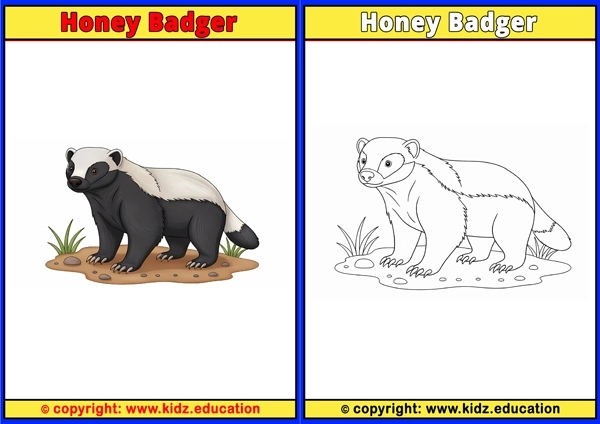 Honey Badger - Printable Coloring Page for Kids