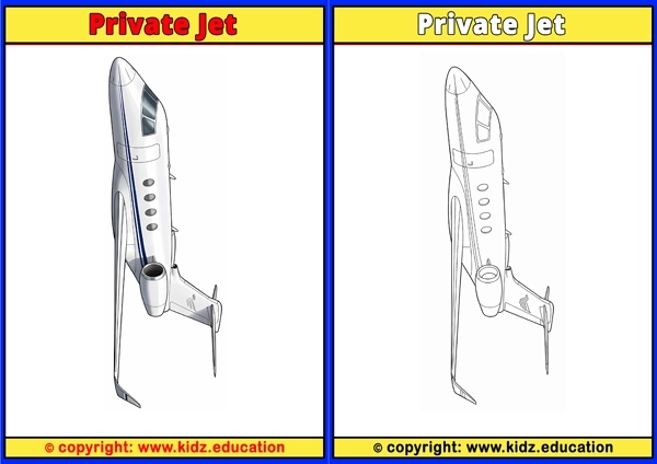 Private Jet - Printable Coloring Page for Kids