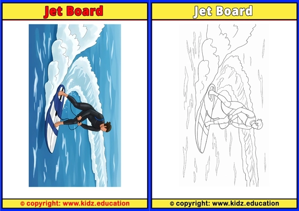 Jet Board - Printable Coloring Page for Kids