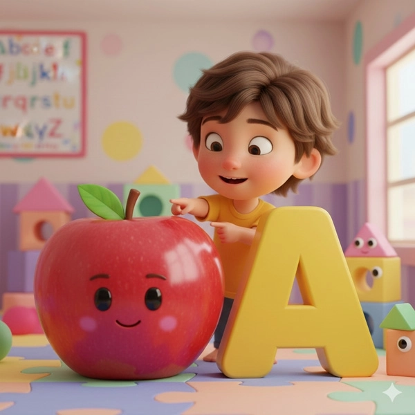 Phonics Song (A for Apple) - Nursery Rhymes for Kids in English (Full Lyrics)